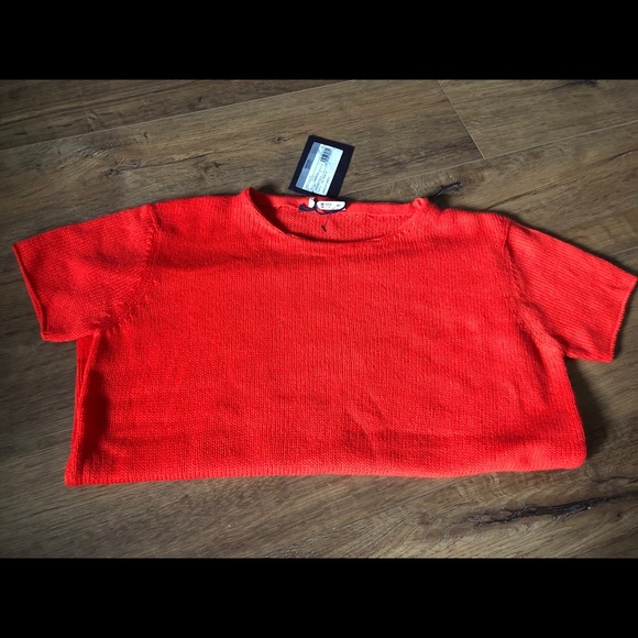 PRADA-AUTHENTIC NWT Red Short Sleeve Sweater - Picture 9 of 16